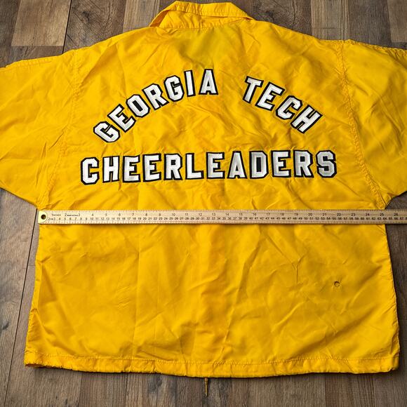Vintage 70s Russell Georgia Tech Windbreaker Men's Size Large Yellow 4775‎ - Picture 10 of 14